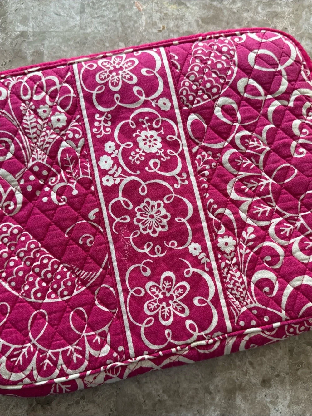 Vera Bradley Quilted Pink & White 14 inch Computer sleeve